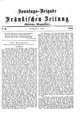 Fränkische Zeitung (Ansbacher Morgenblatt) Sonntag 2. August 1874