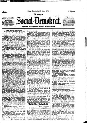 Neuer Social-Demokrat Mittwoch 21. Januar 1874