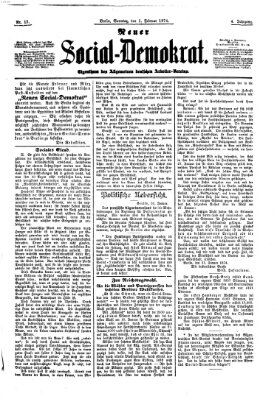 Neuer Social-Demokrat Sonntag 1. Februar 1874