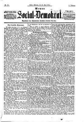 Neuer Social-Demokrat Mittwoch 22. April 1874