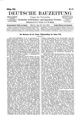 Deutsche Bauzeitung 〈Berlin〉 Samstag 13. Juni 1874