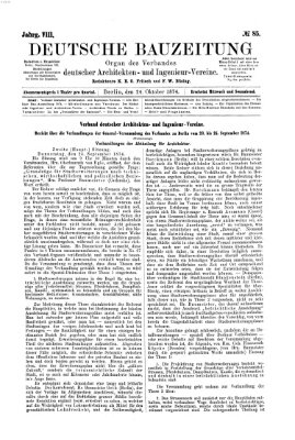 Deutsche Bauzeitung 〈Berlin〉 Samstag 24. Oktober 1874