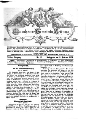 Münchener Gemeinde-Zeitung Sonntag 8. Februar 1874