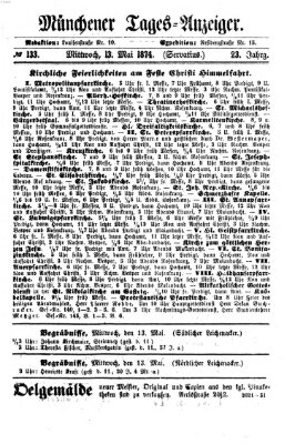 Münchener Tages-Anzeiger Mittwoch 13. Mai 1874