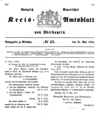 Königlich-bayerisches Kreis-Amtsblatt von Oberbayern (Münchner Intelligenzblatt) Dienstag 26. Mai 1874