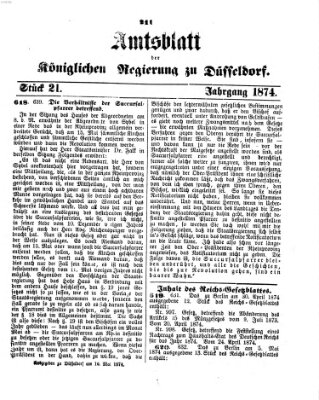 Amtsblatt für den Regierungsbezirk Düsseldorf Samstag 16. Mai 1874