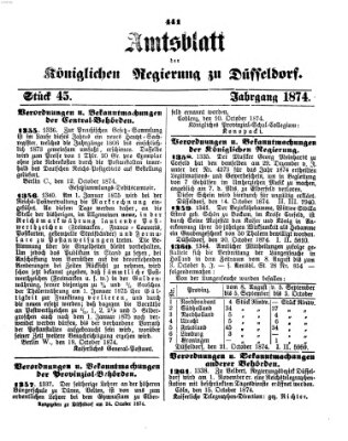 Amtsblatt für den Regierungsbezirk Düsseldorf Samstag 24. Oktober 1874