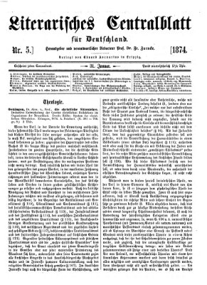 Literarisches Zentralblatt für Deutschland Samstag 31. Januar 1874