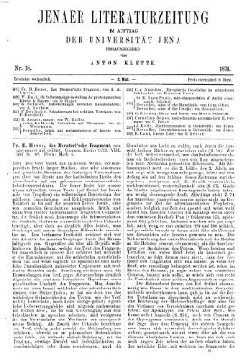 Jenaer Literaturzeitung Samstag 2. Mai 1874