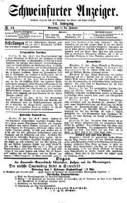 Schweinfurter Anzeiger Samstag 24. Januar 1874