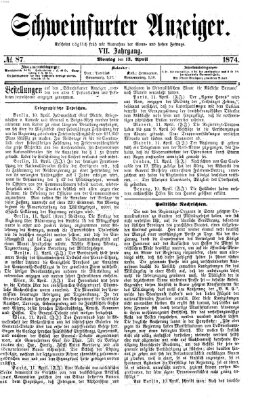 Schweinfurter Anzeiger Montag 13. April 1874