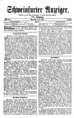 Schweinfurter Anzeiger Montag 6. Juli 1874