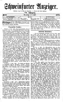Schweinfurter Anzeiger Dienstag 7. Juli 1874
