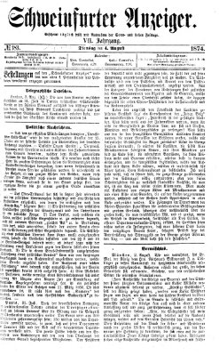 Schweinfurter Anzeiger Dienstag 4. August 1874