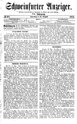 Schweinfurter Anzeiger Dienstag 25. August 1874