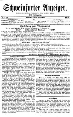 Schweinfurter Anzeiger Samstag 19. September 1874