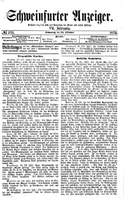 Schweinfurter Anzeiger Samstag 24. Oktober 1874