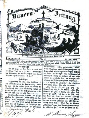 Bauern-Zeitung Donnerstag 17. Dezember 1874