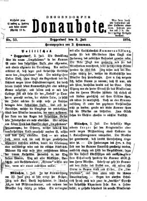 Deggendorfer Donaubote Freitag 3. Juli 1874