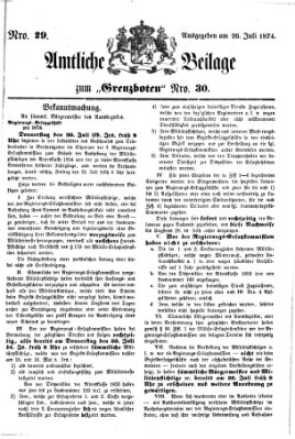 Der Grenzbote Sonntag 26. Juli 1874