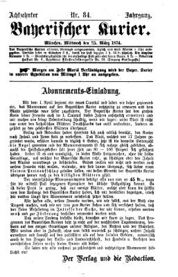 Bayerischer Kurier Mittwoch 25. März 1874