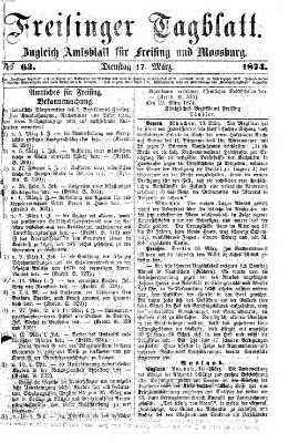 Freisinger Tagblatt (Freisinger Wochenblatt) Dienstag 17. März 1874