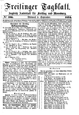 Freisinger Tagblatt (Freisinger Wochenblatt) Mittwoch 9. September 1874