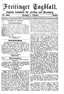 Freisinger Tagblatt (Freisinger Wochenblatt) Samstag 3. Oktober 1874