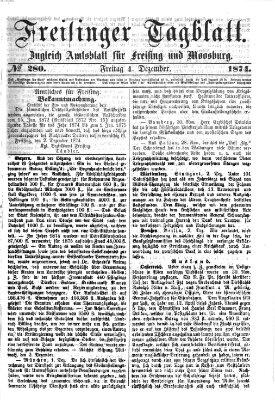 Freisinger Tagblatt (Freisinger Wochenblatt) Freitag 4. Dezember 1874