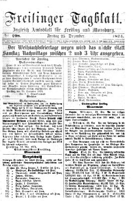 Freisinger Tagblatt (Freisinger Wochenblatt) Freitag 25. Dezember 1874