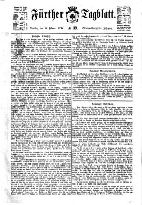Fürther Tagblatt Samstag 14. Februar 1874