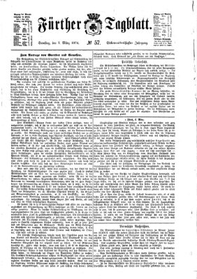 Fürther Tagblatt Samstag 7. März 1874