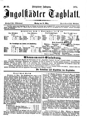 Ingolstädter Tagblatt Montag 23. März 1874
