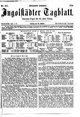 Ingolstädter Tagblatt Freitag 23. Oktober 1874
