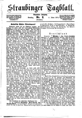 Straubinger Tagblatt Samstag 3. Januar 1874