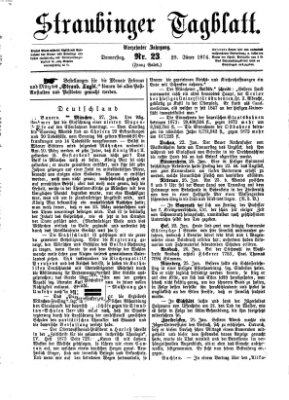 Straubinger Tagblatt Donnerstag 29. Januar 1874