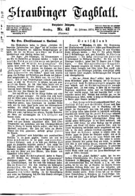 Straubinger Tagblatt Samstag 21. Februar 1874