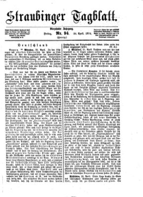 Straubinger Tagblatt Freitag 24. April 1874