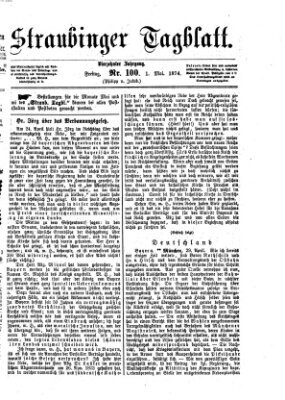 Straubinger Tagblatt Freitag 1. Mai 1874