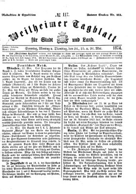 Weilheimer Tagblatt für Stadt und Land Dienstag 26. Mai 1874
