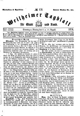 Weilheimer Tagblatt für Stadt und Land Montag 10. August 1874