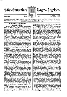 Schwabmünchner Tages-Anzeiger Sonntag 8. März 1874