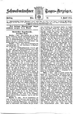 Schwabmünchner Tages-Anzeiger Freitag 3. April 1874