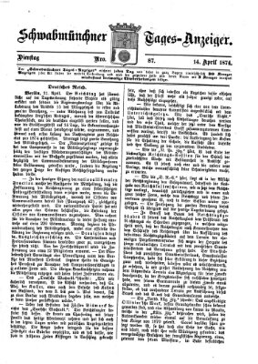 Schwabmünchner Tages-Anzeiger Dienstag 14. April 1874