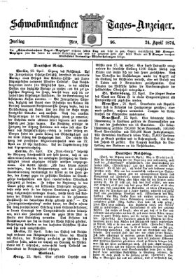 Schwabmünchner Tages-Anzeiger Freitag 24. April 1874