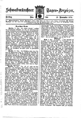 Schwabmünchner Tages-Anzeiger Freitag 13. November 1874