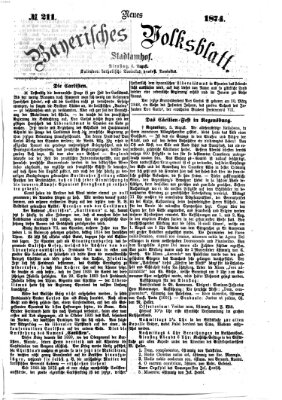 Neues bayerisches Volksblatt Dienstag 4. August 1874