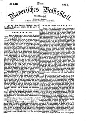 Neues bayerisches Volksblatt Mittwoch 2. September 1874