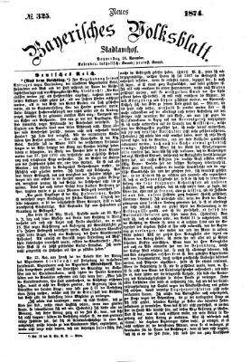 Neues bayerisches Volksblatt Donnerstag 26. November 1874