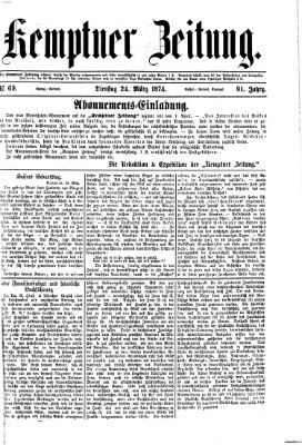 Kemptner Zeitung Dienstag 24. März 1874